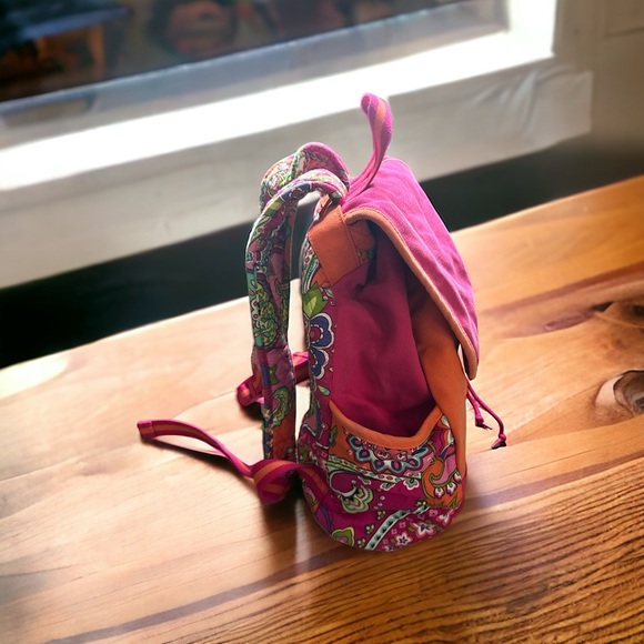VERA BRADLEY PINK SWIRLS CANVAS BACK PACK - Picture 6 of 12